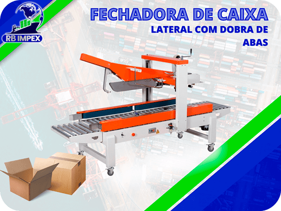 Fechadora de Caixa Lateral com Dobra de Abas